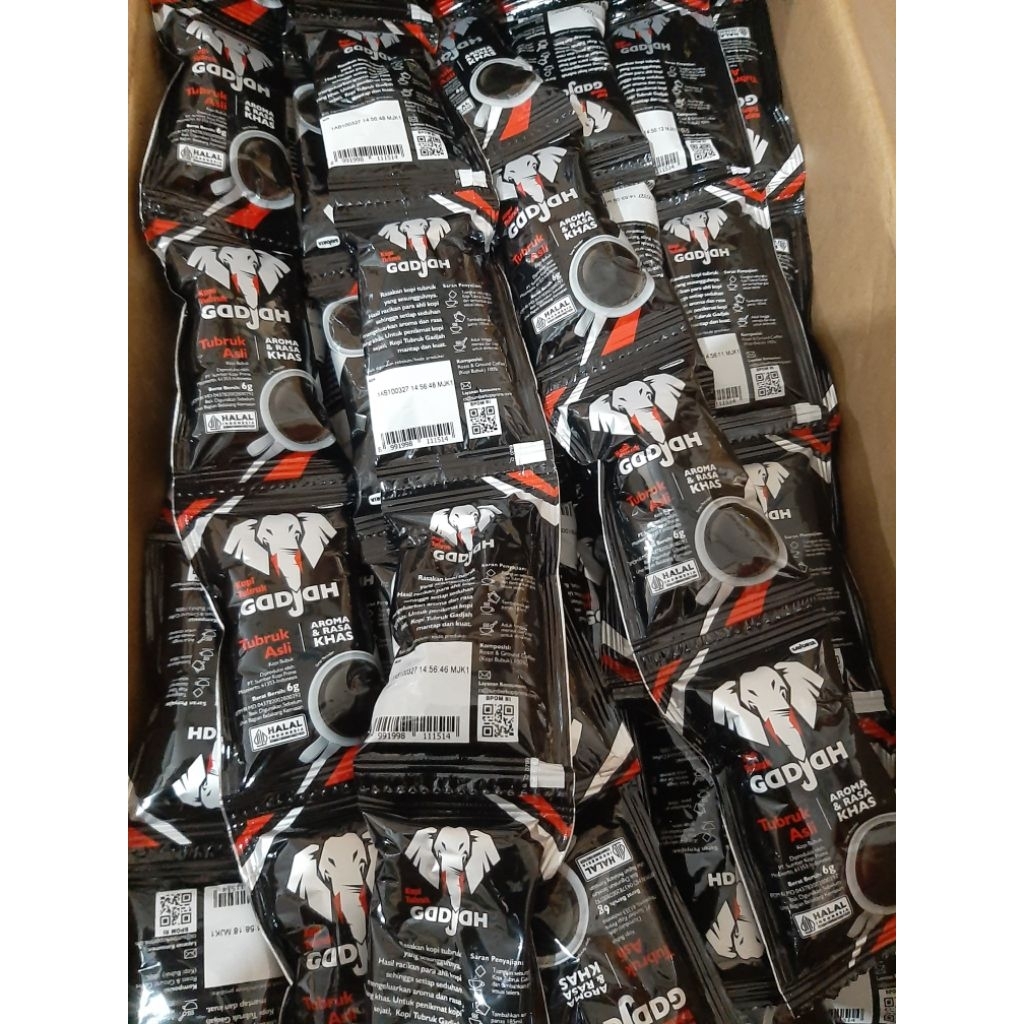 Kopi Gajah Renteng @ 6 gram || 20 sachet || Tanpa Gula
