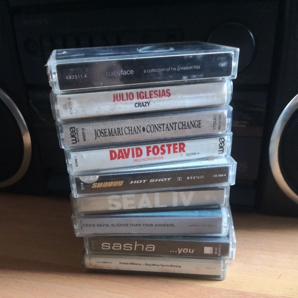 kaset tape pita Robbie William sasha craig david shaggy Julio iglesias baby Face seal david foster j