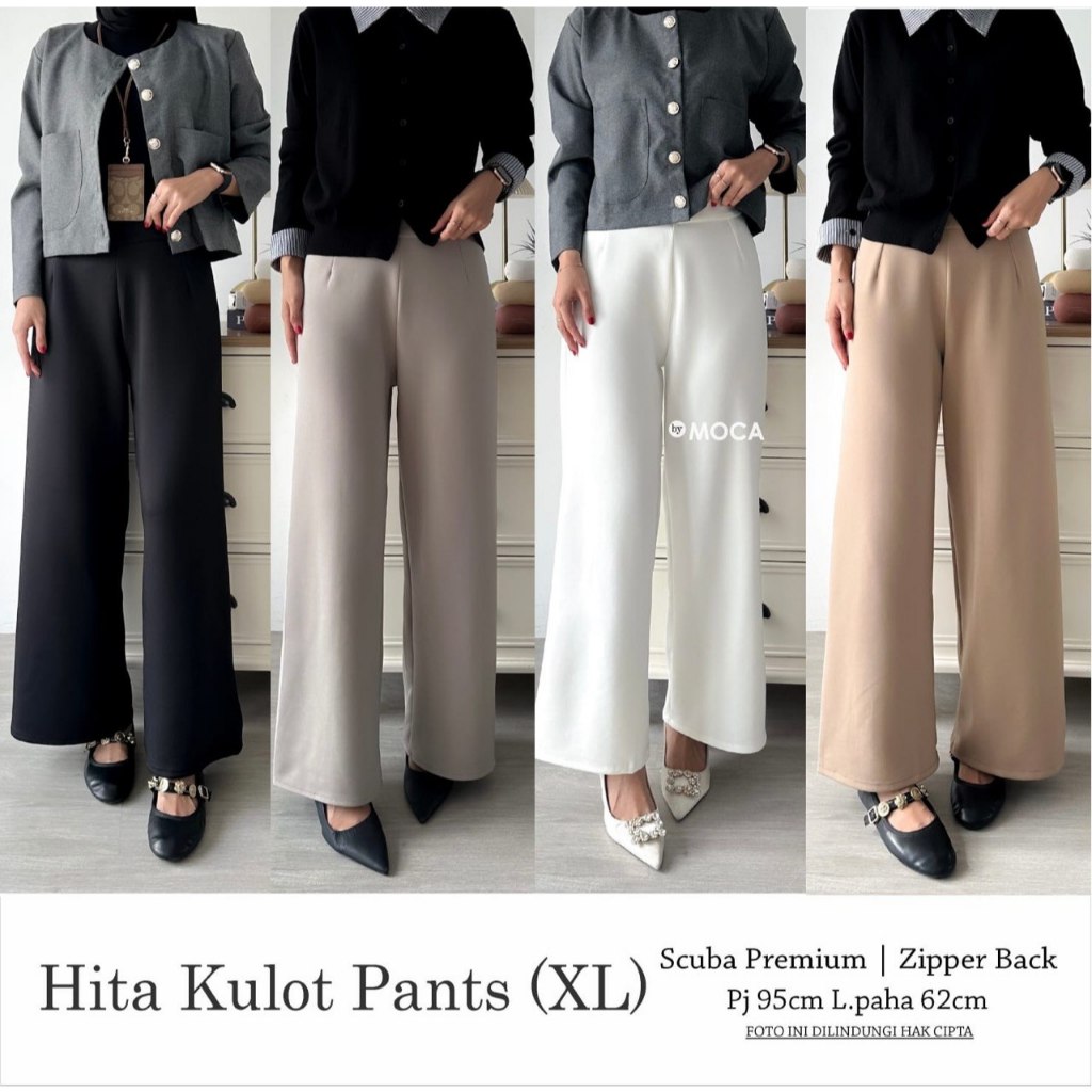 BASIC PANTS by Elsire celana scuba celana Panjang celana cewek scuba pants celana putih celana hitam