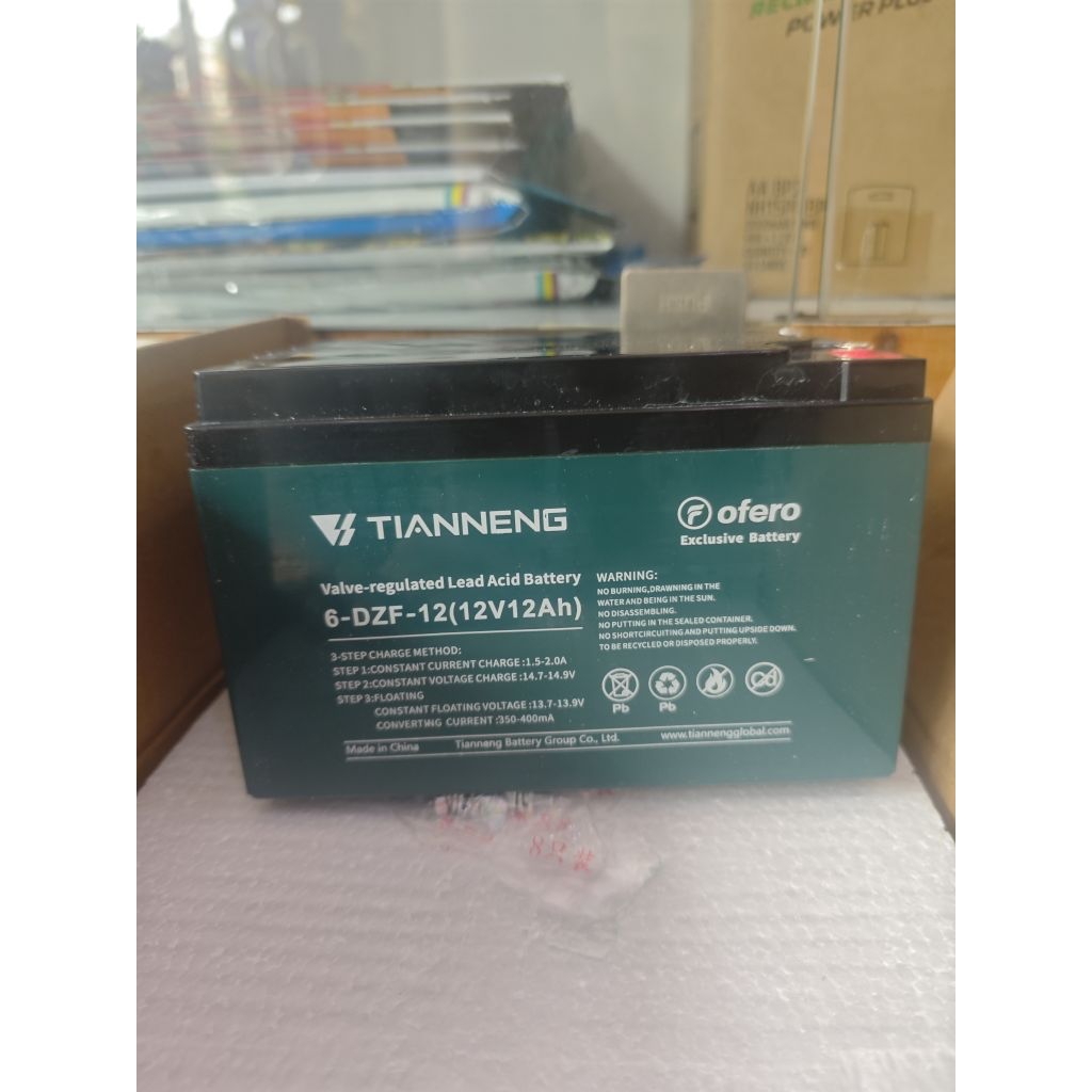 Aki Sepeda Listrik TIAN NENG / TIANNENG 6-DZF-12 / 6DZF12 - Baterai Sepeda Listrik 12v 12ah ( Origin