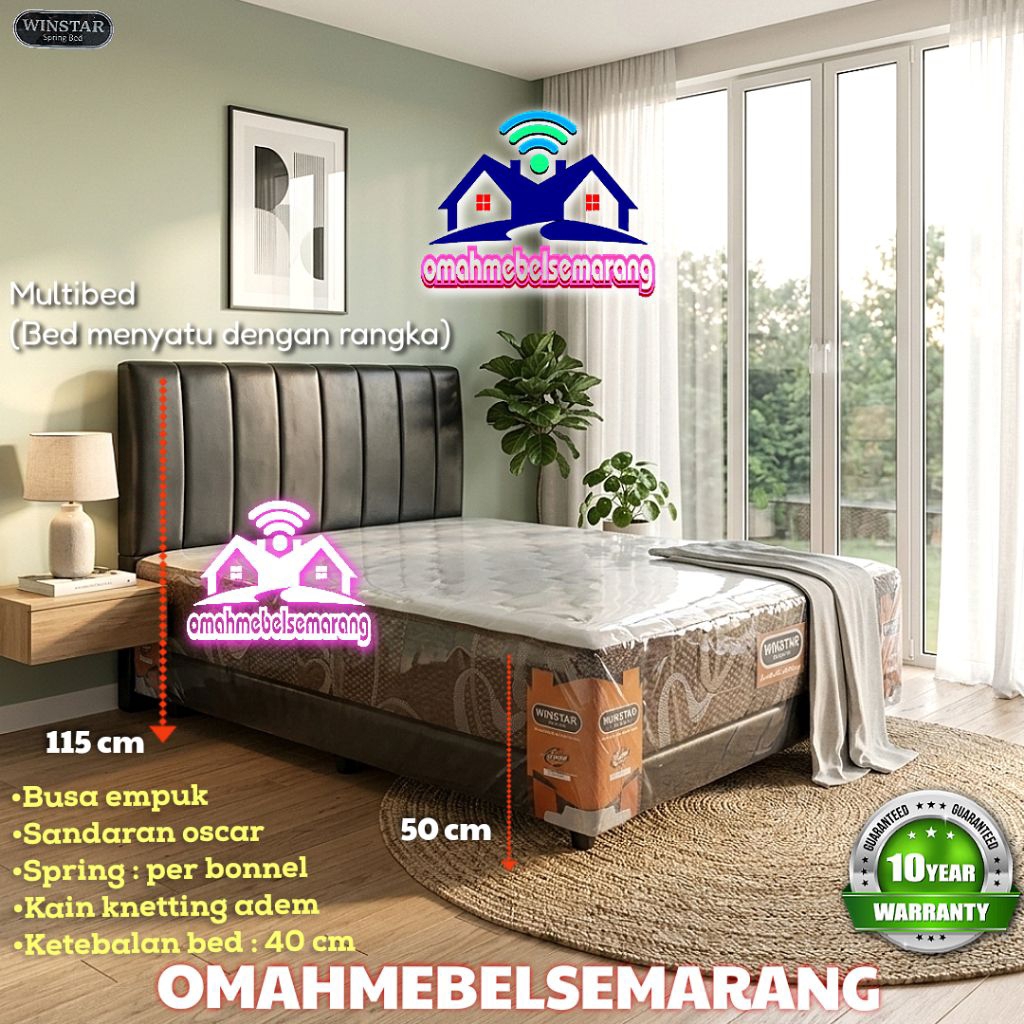 1 Set Tempat Tidur MULTI BED WINSTAR BOXY DELUXE Bed set Springbed Furniture Mebel Kasur