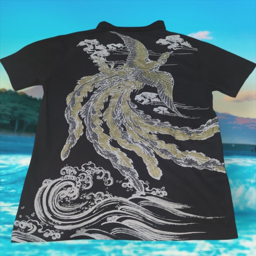 SUKAJAN POLO SHIRT PHOENIX GOLD LUXURY RARE COLLECTION