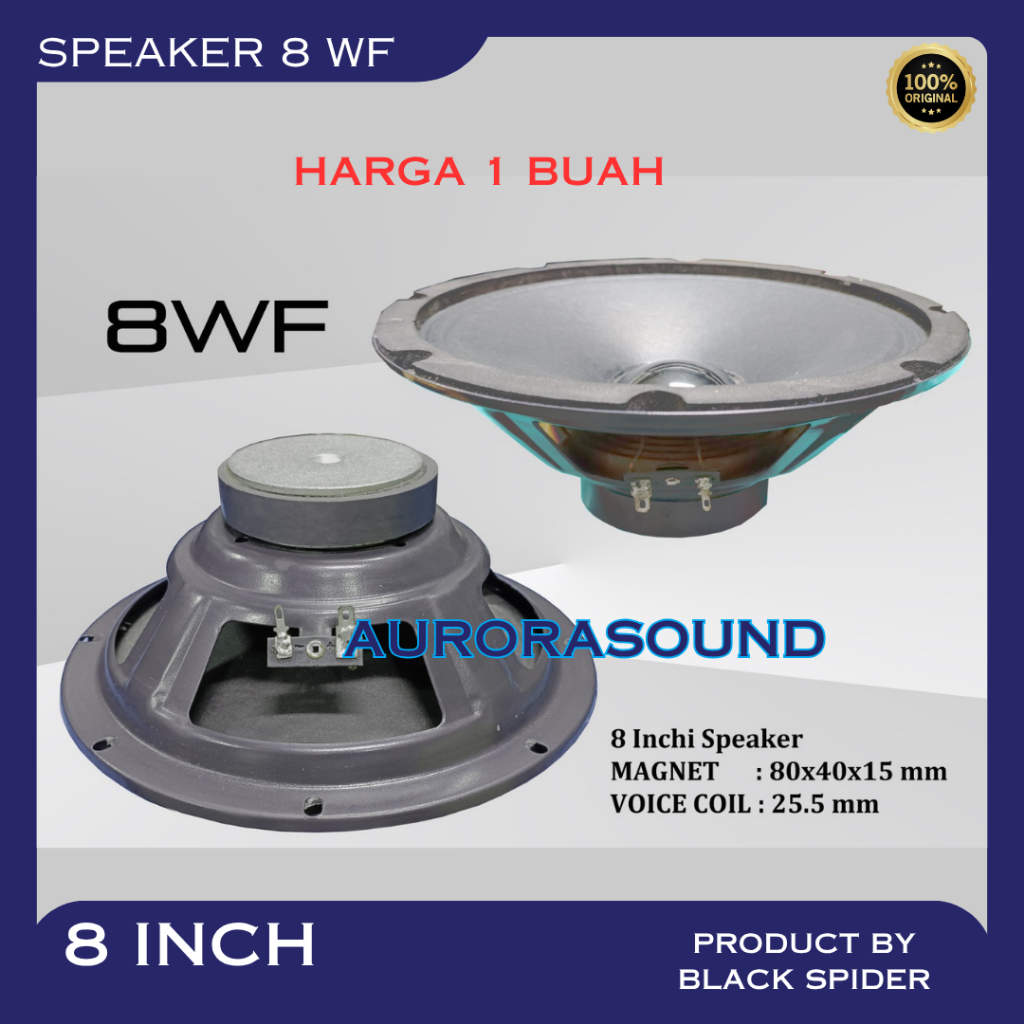 SPEAKER 8WF FULL RANGE 8 INCH SPEAKER KOMPONEN 8 WF