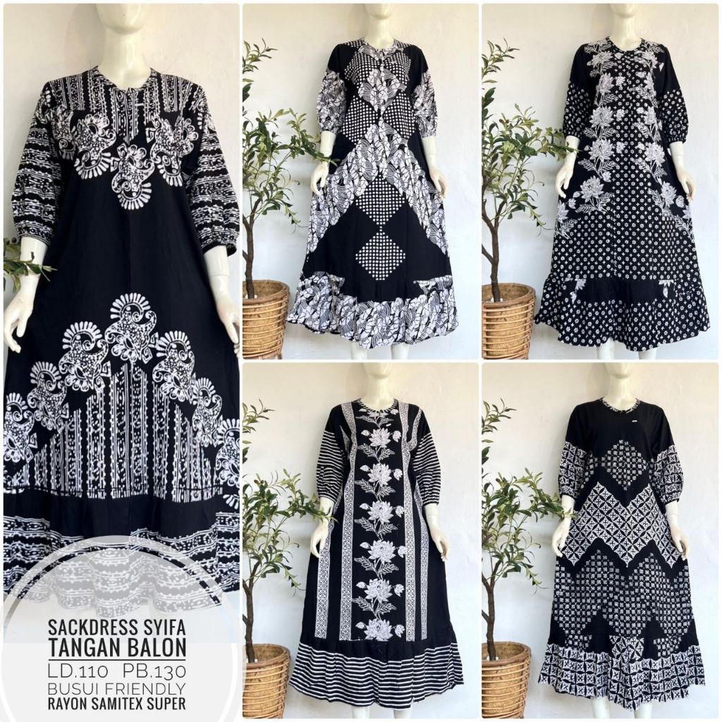 (6)Daster Panjang Dress midi fenty busui sackdress shanum kayla zahra long kinan rosa samitex daster