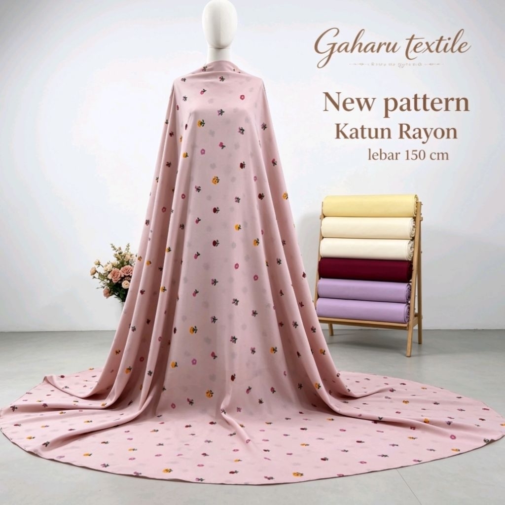 bahan katun rayon viscose premium - rayon diamod - rayon meteran - rayon motif (CTK)