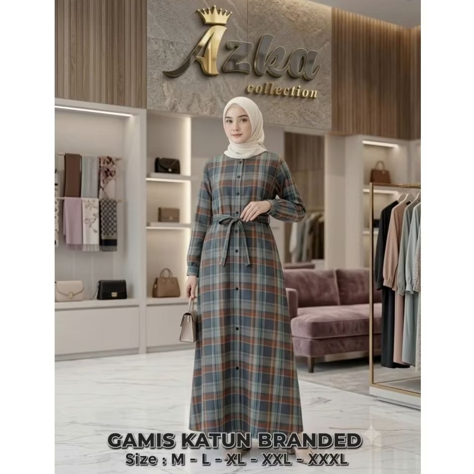 GAMIS AZKA COLLECTION// MATT KATUN TRISET Kekinian/ GAMIS TERBARU Trending High Quality