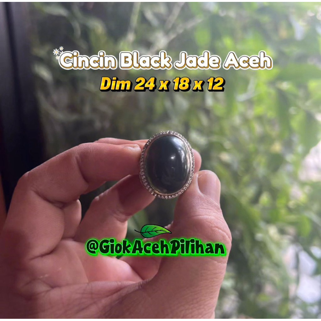 Cincin Batu Black Jade Aceh