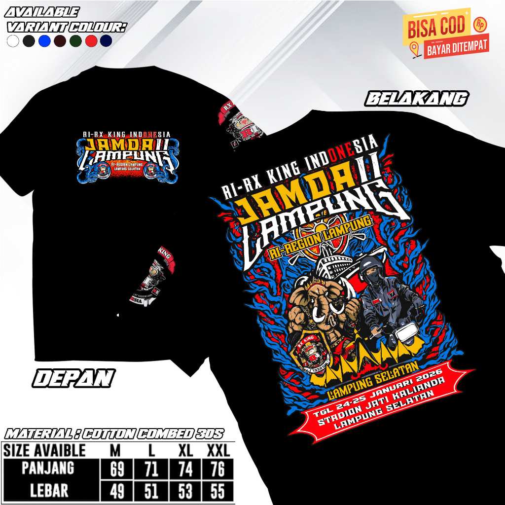 V413 Kaos Distro Pria Katun / Kaos Acara RX King 2026 / Kaos JAMDA LAMPUNG / keren simpel nyaman mur