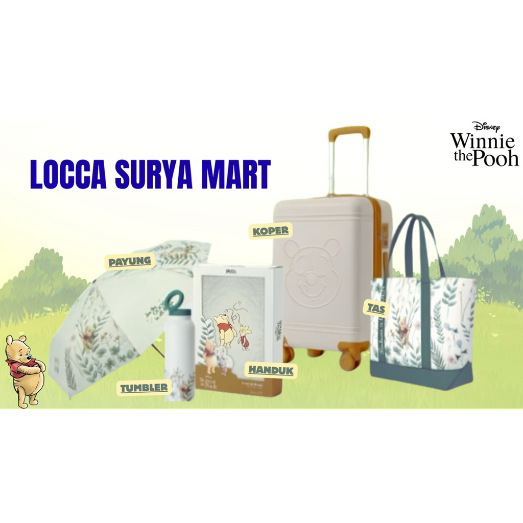 Winnie the Pooh Series (Koper / Tas / Tumbler / Handuk / Payung) - LOCCA SURYA MART