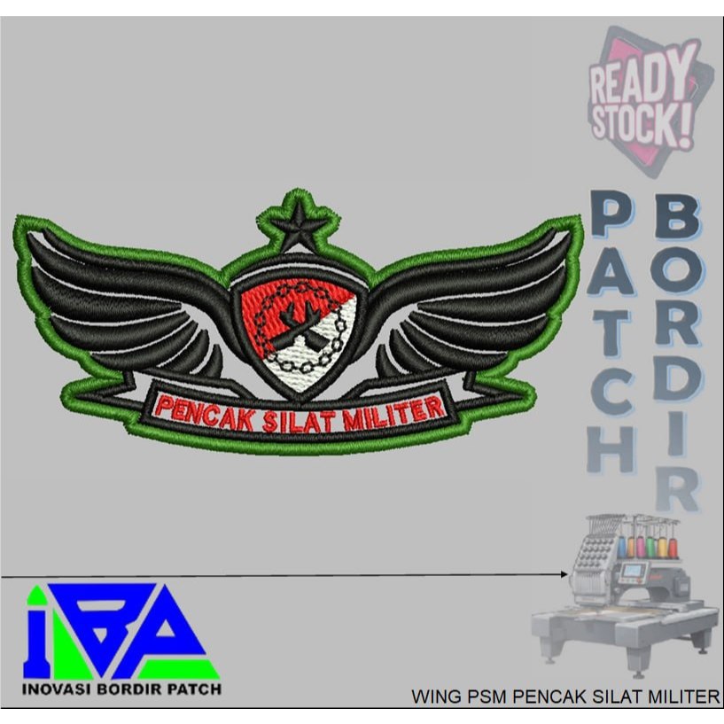 BREVET WING PSM PENCAK SILAT MILITER PDL TNI AD PERKERAS MIKA BORDIR EMBROIDERY - IBP