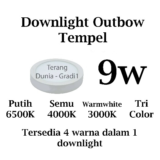 Downlight Outbow 9w Downlight Tempel 9w Downlight 9w Downlight Timbul 9w Downlight Tempel Plafon 9w 