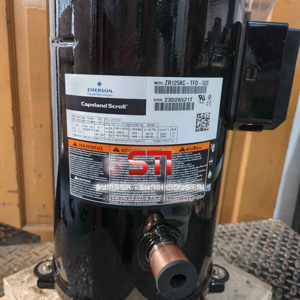 COMPRESSOR AC COPELAND ZR125KC-TFD-522 10PK R22