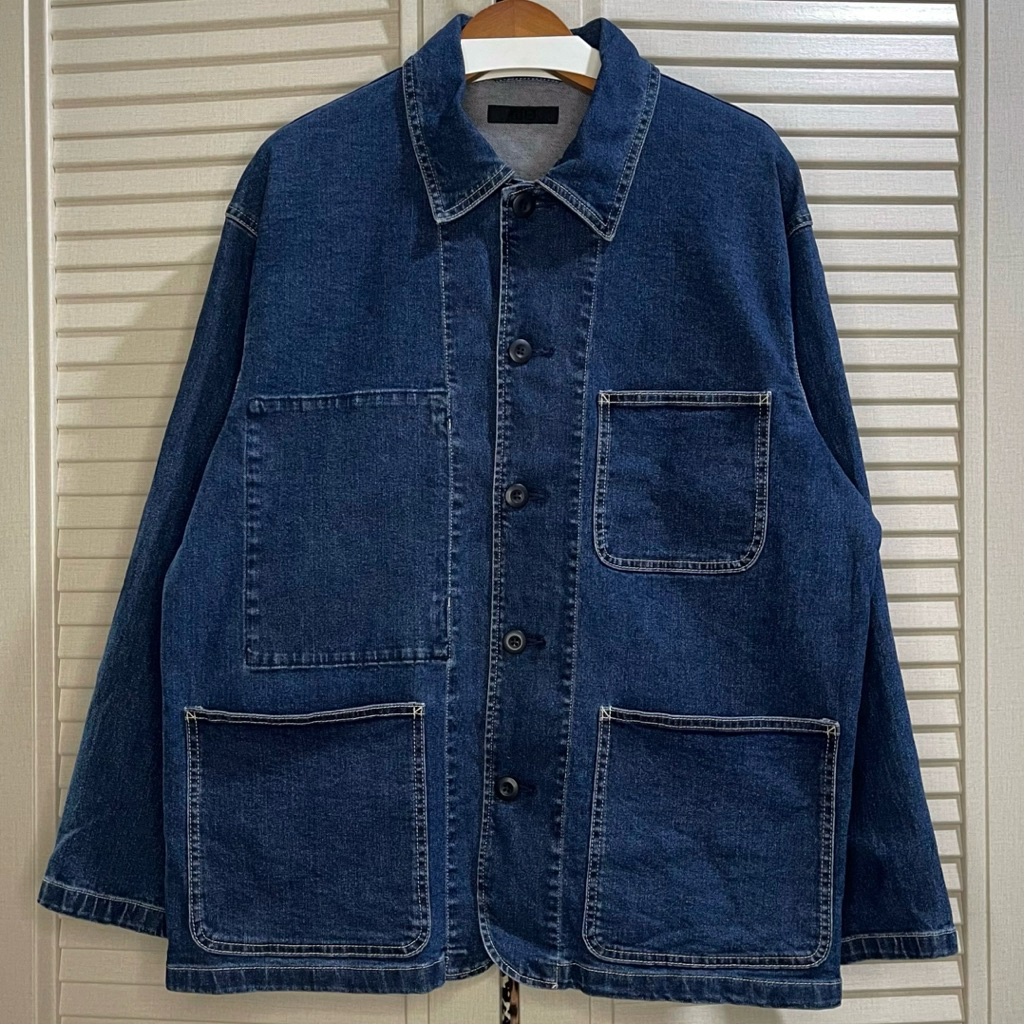 Uniqlo - Utility / Work / Chore Denim Jacket - Blue - Size L