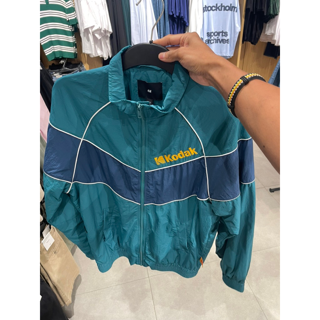 Jaket track colour blocked ( h&m x kodak )