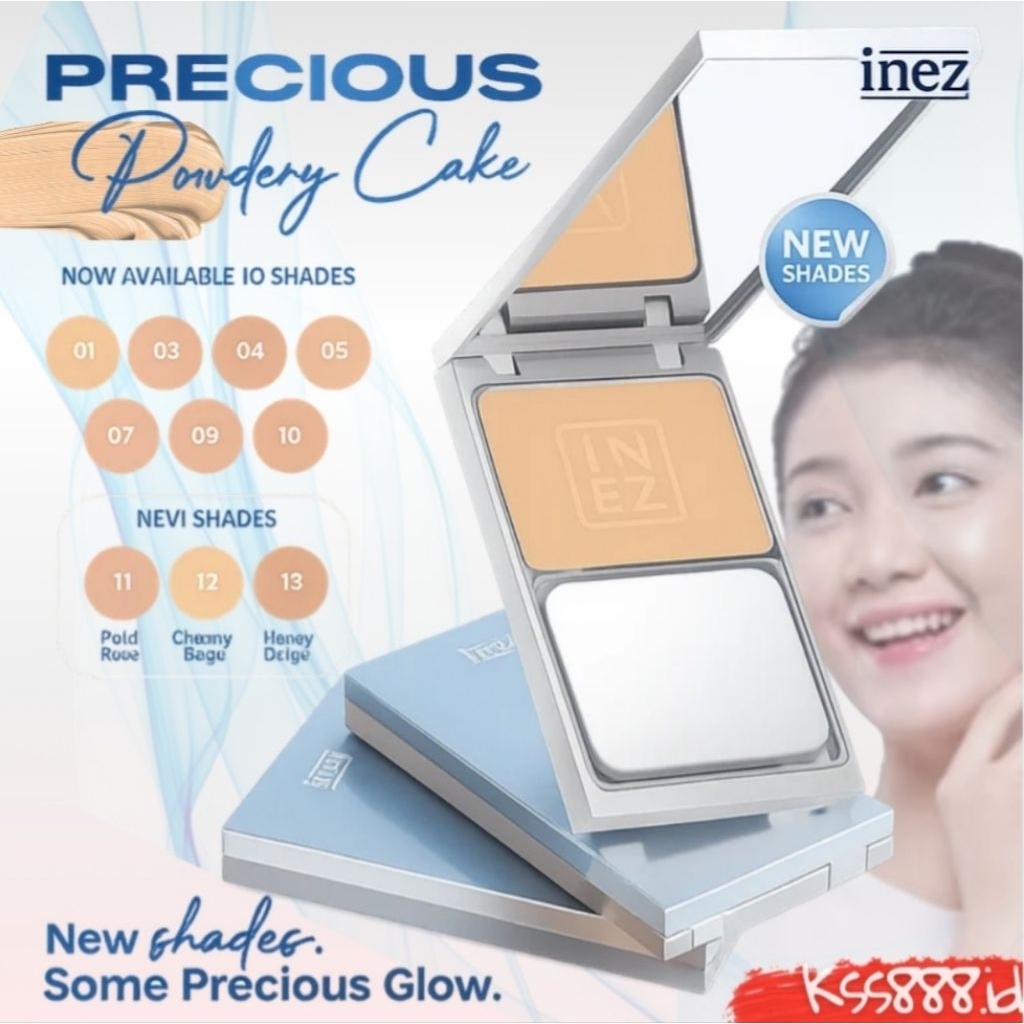 Inez precious powdery cake - ppc fullcase - Bedak padat - inez bedak padat waterproof