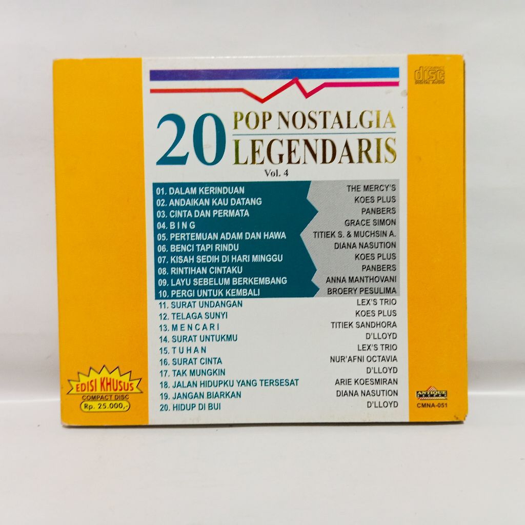 CD 20 Pop Legendaris Vol. 4 - Koes Plus Panbers The Mercy's VA