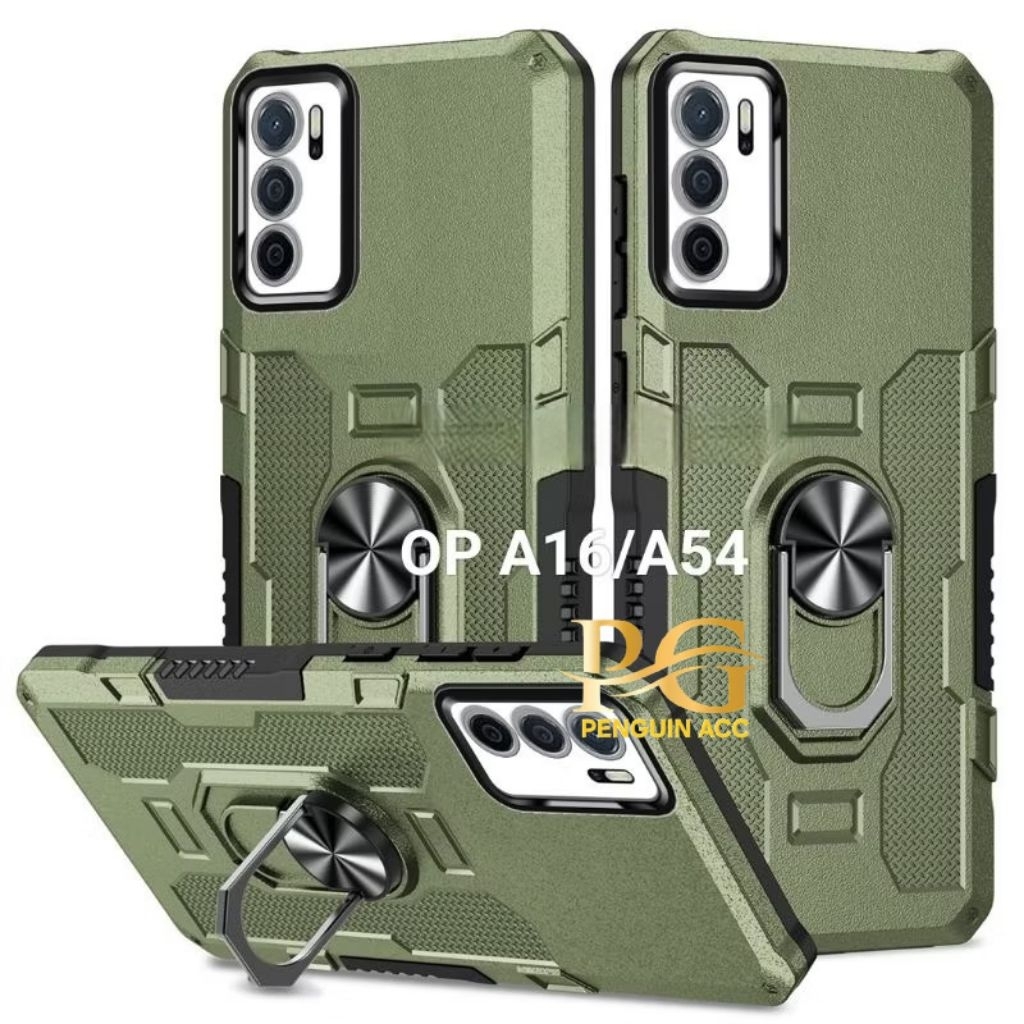 Casing OPPO A16 A54 Hard Case Ring Armor Robot Standing Handphone