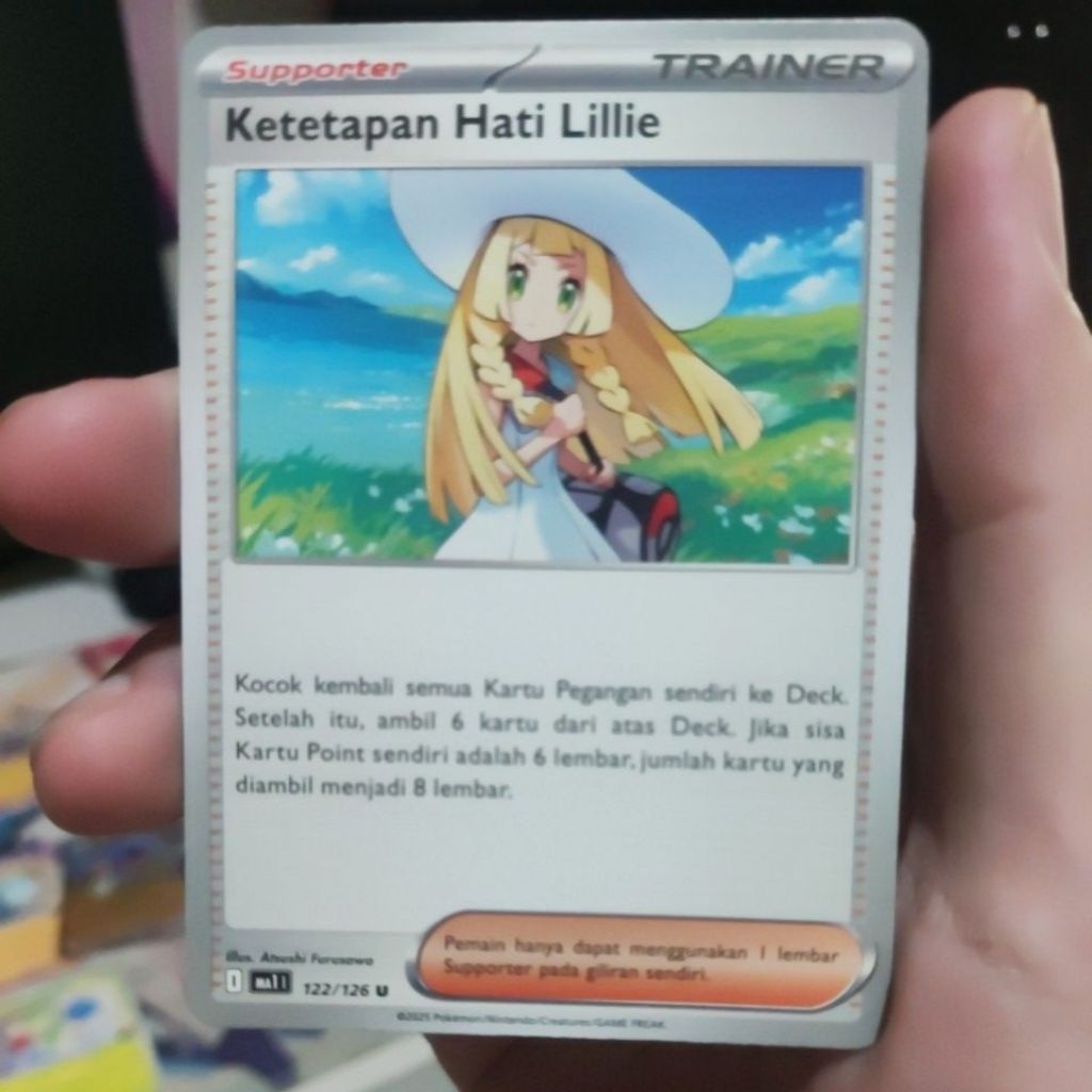 Ketetapan hati lillie kartu pokemon tcg indo