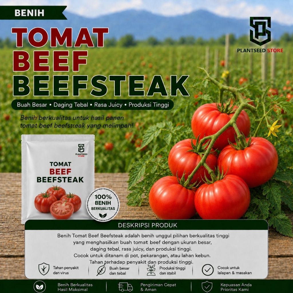 PlantSeed - 10 Benih Bibit Buah Tomat Beef Beefsteak