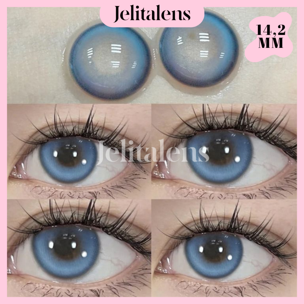 J25 Softlens Biru 14,2 MM Mata Princess Normal Minus / Softlens Biru / Softlens Princess / Soflens P