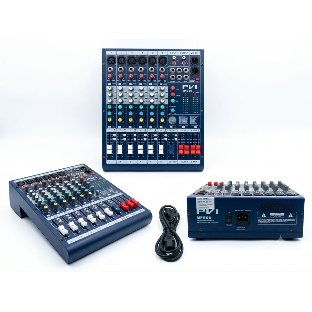 Audio Mixer PVI MFG06 Professional 6 Channel - Mixer Portable Original Berkualitas