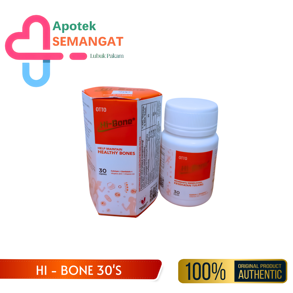 Hi-Bone Botol Isi 30 Kaplet Suplemen Tulang