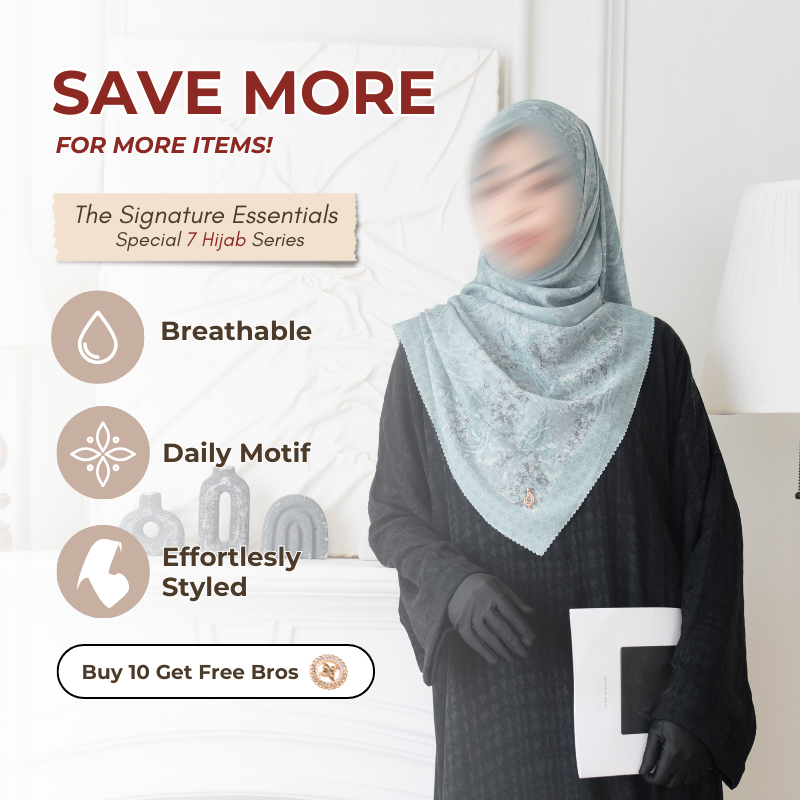 [Beli Banyak Makin Hemat] DAFANYA - Signature Series Jilbab Motif Kerudung Segi Empat Hijab Scarf ba