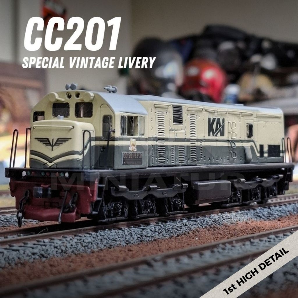 Miniatur Lokomotif Kereta Api Indonesia KAI CC201 Vintage Livery High Detail