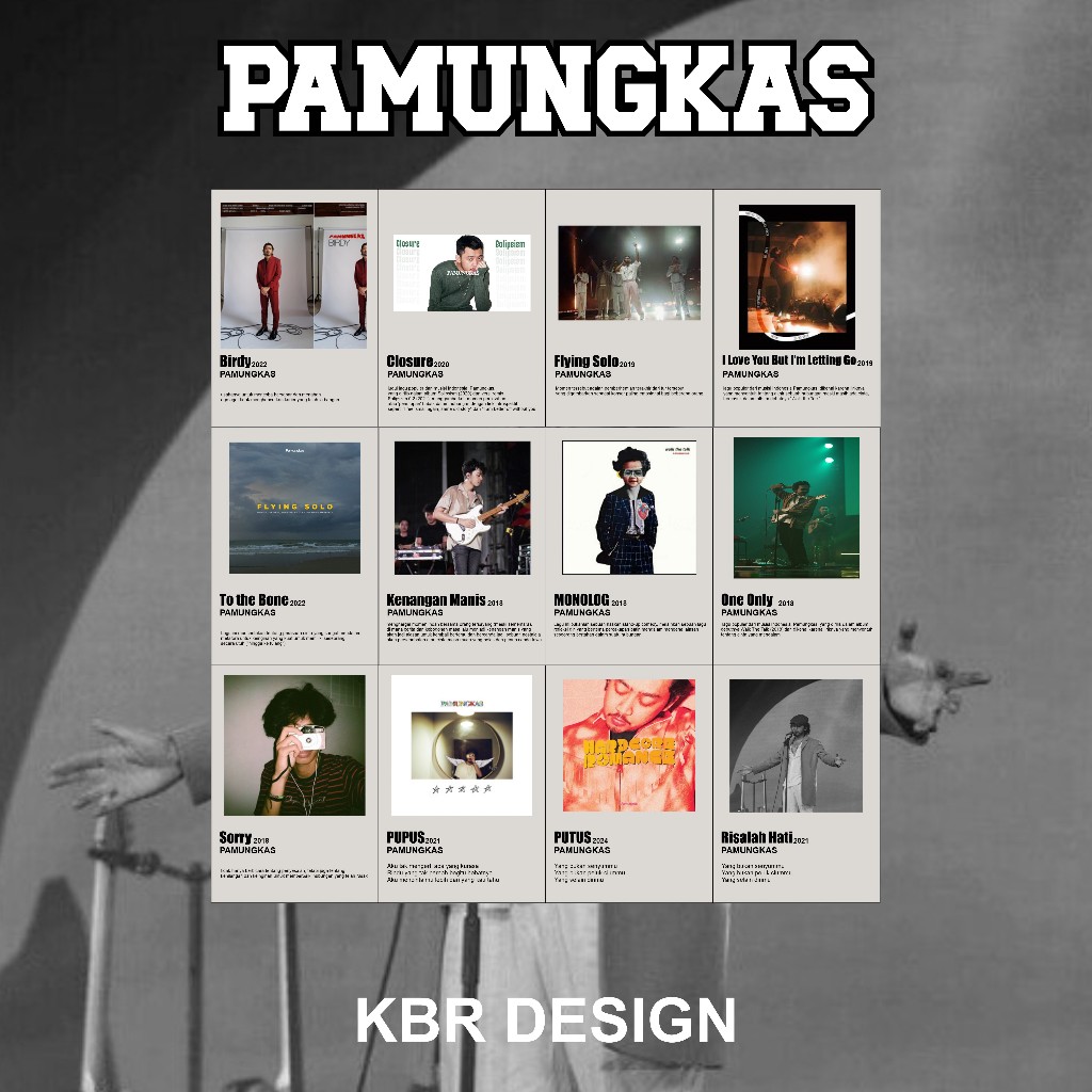 Poster Band Pamungkas - 12PCS - Size A5 - Bisa Request Musisi Lain