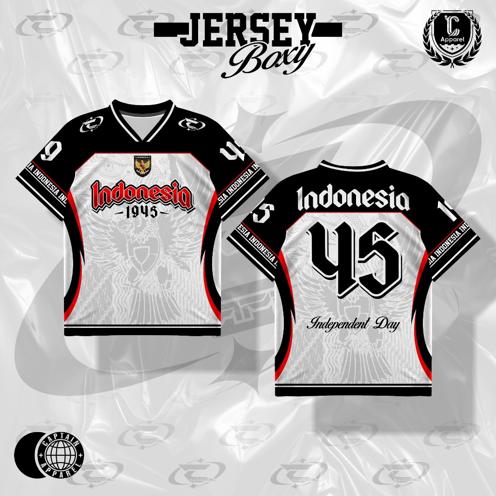 JERSEY BOXY KEMERDEKAAN INDONESIA UNISEX- ARENA SPORTWEAR