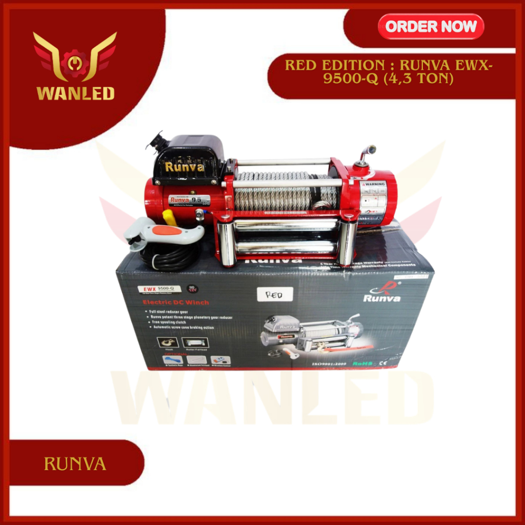 RED Edition : Runva EWX-9500-Q (4,3 ton) SUPER HIGH SPEED Winch
