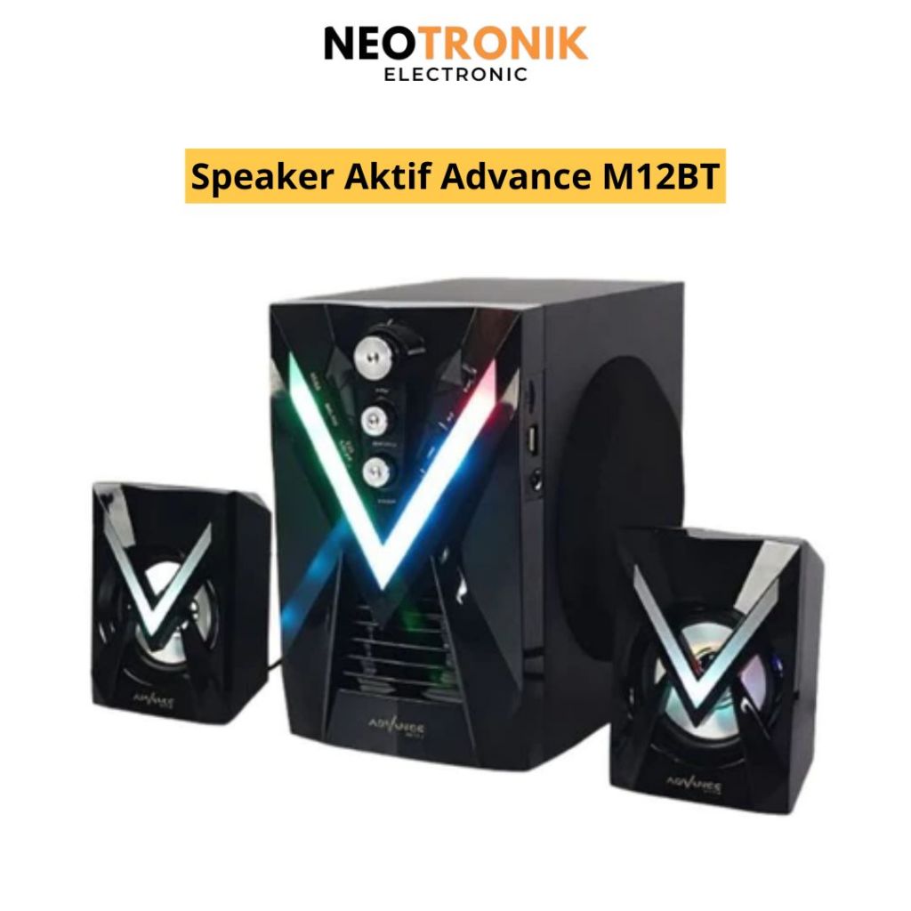 Speaker Aktif Advance M12BT 20 Watt Speaker Stereo Bluetooth Ekstra Bass Subwoofer Free Mic Wireless