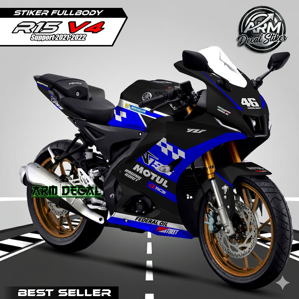 Decal R15 V4 Sticker Striping Fullbody Decal Yamaha R15 V4, Sticker Decal R15 V4, Sticker R15 , stri