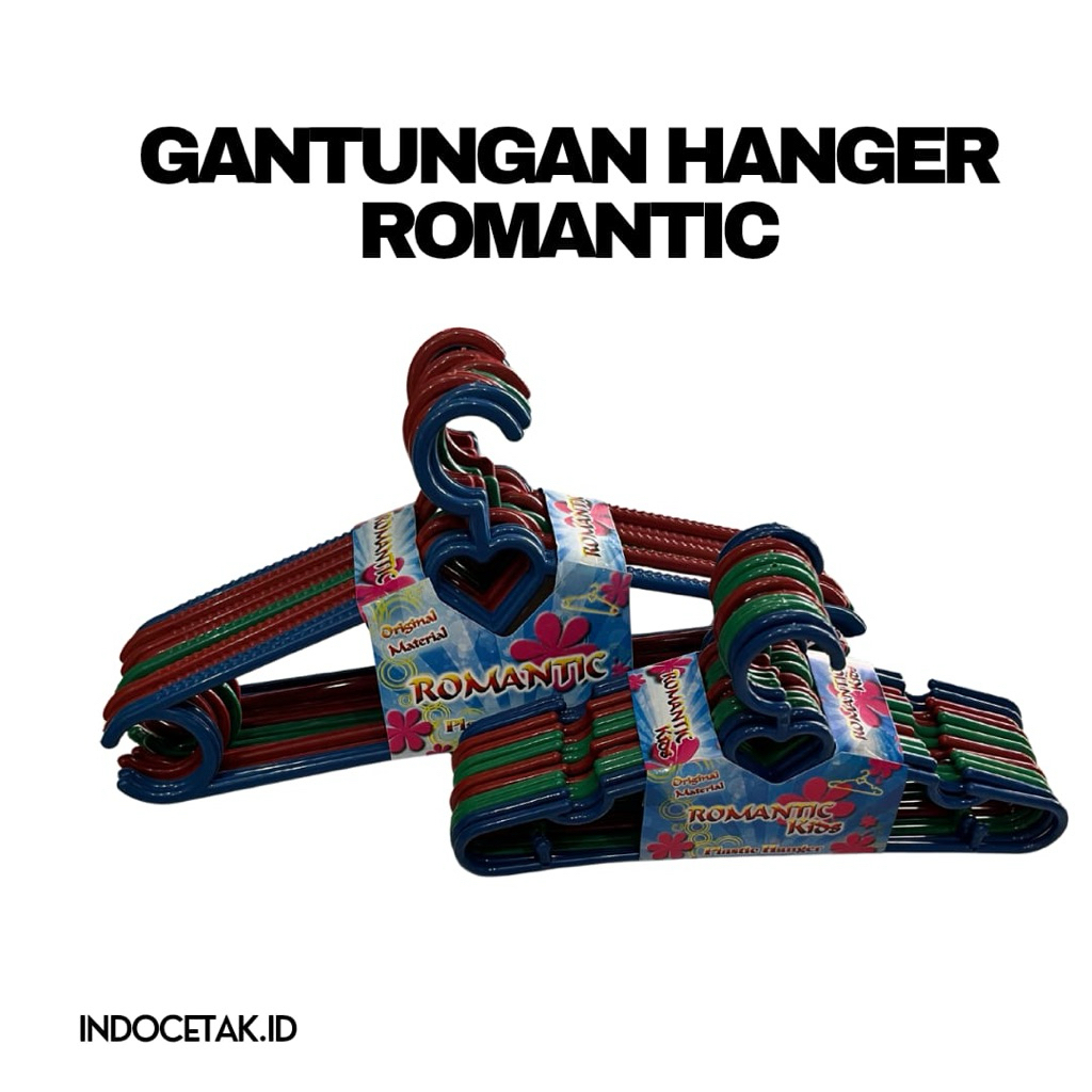 Gantungan Baju Hanger Romantic Plastik Tebal | Ukuran Besar 38 cm & Kecil 28 cm