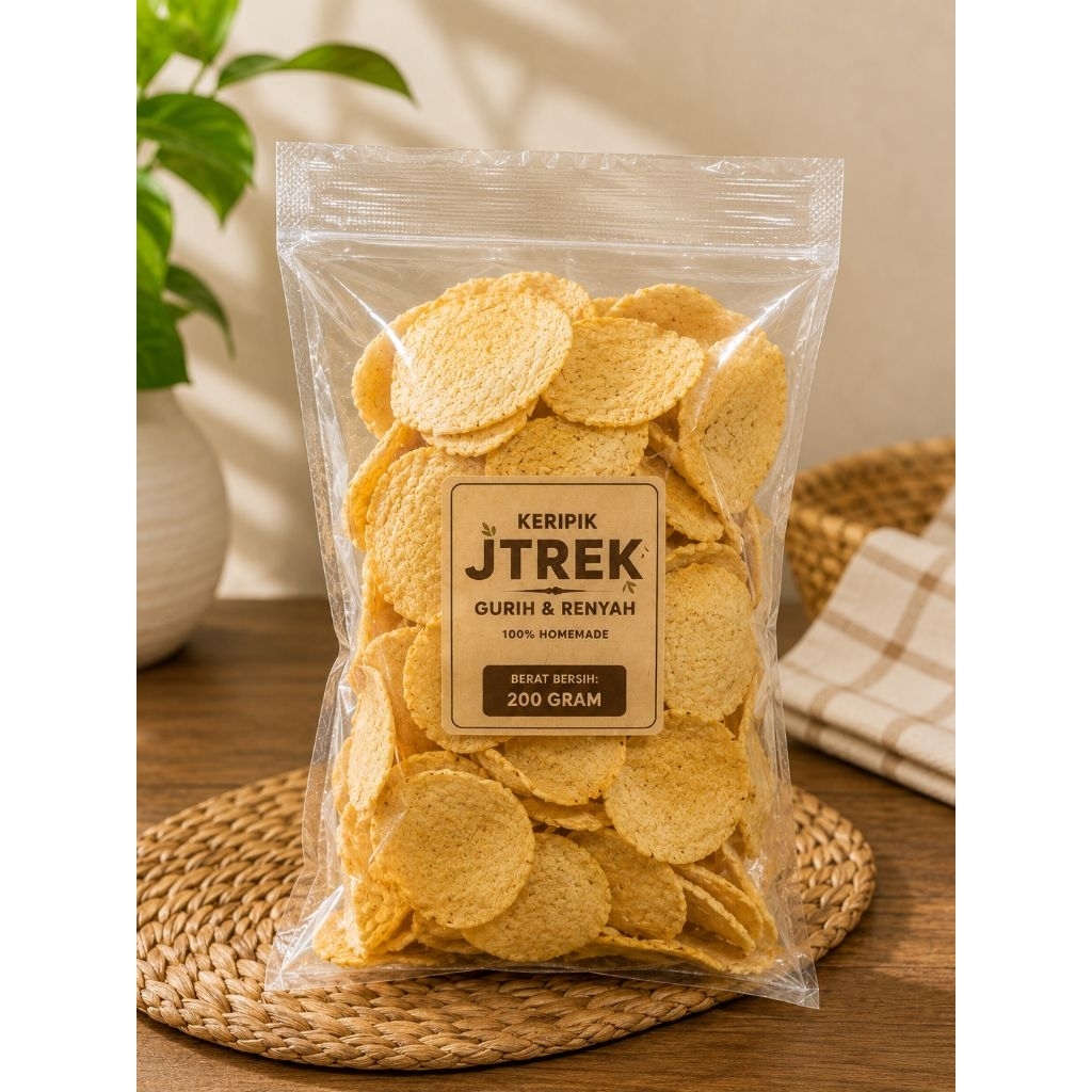 KRIPIK JITREK / KERIPIK TEPUNG BERAS KELAPA / KECIMPRING Gurih Renyah Rasa Bawang