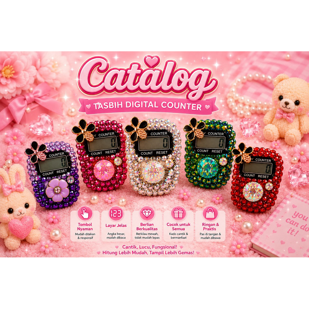 TASBIH DIGITAL MOTIF BLINK BLINK CANTIK MOTIF