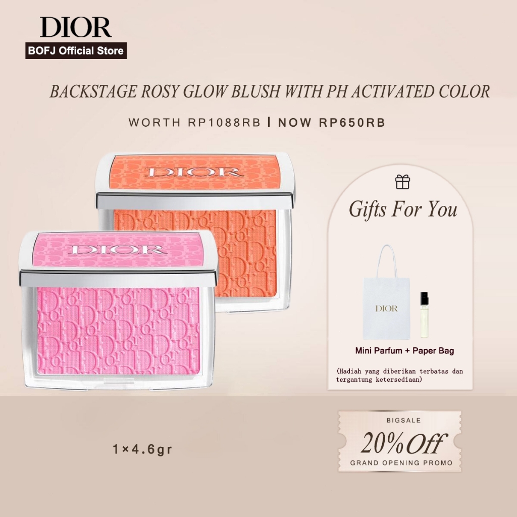 Dior Blush On Backstage Rosy Glow 001 Pink & 004 Coral color awakening healthy glow universal blush 