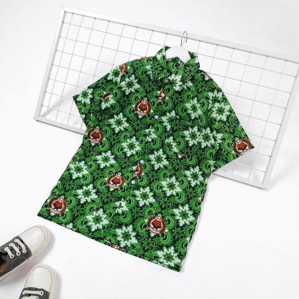 Batik sekolah MI Nasional / Baju batik Sekolah Custom Logo