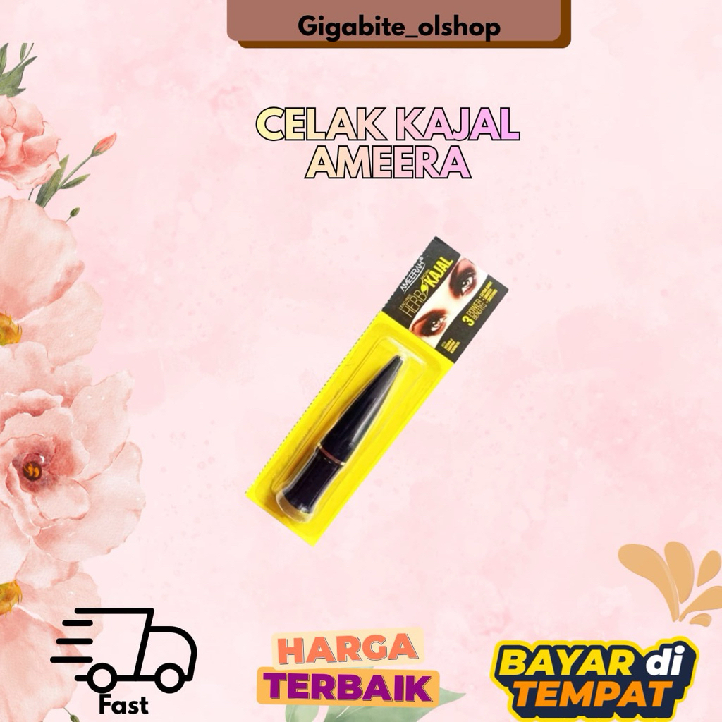 BPOM Celak Ameerah Kajal Halal  Eyeliner Mata Hitam