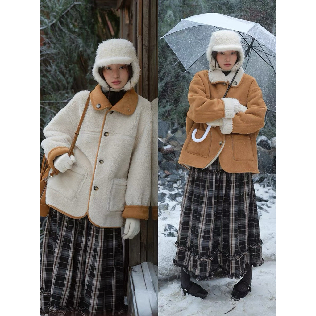 jacket bulu domba bisa dipakai bolak balik