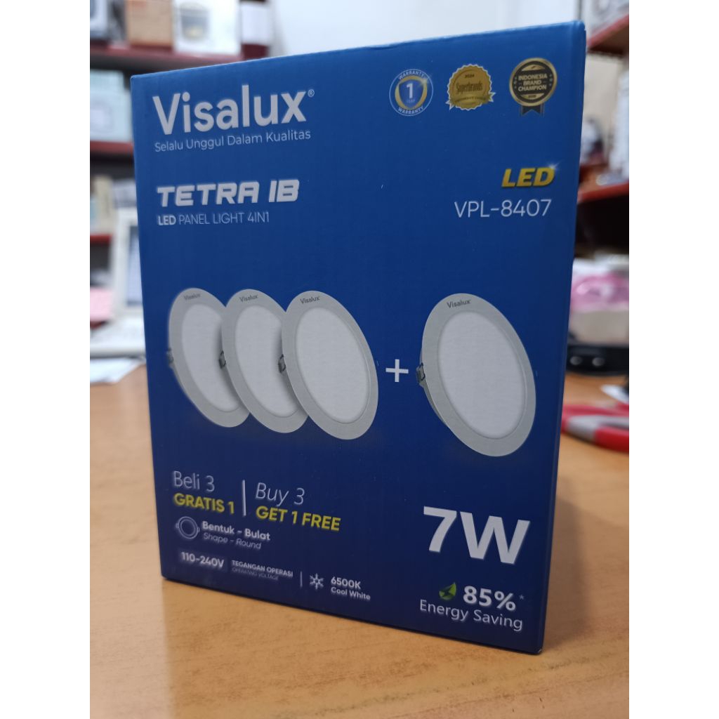 Lampu Visalux / Lampu Led Downlight visalux 7W 3inch Tetra 3 bonus 1