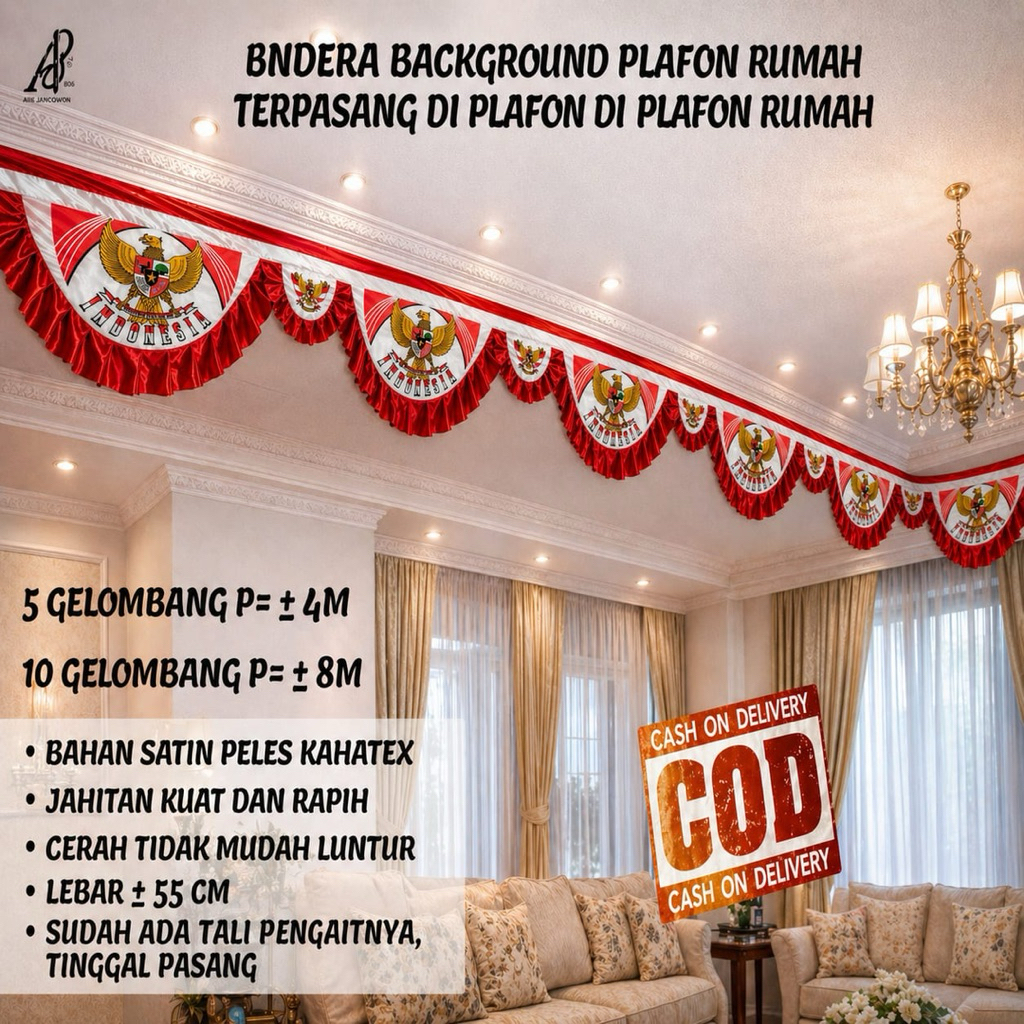 Bendera Background Garuda Motif Marboro Bekron Garuda Merah Putih