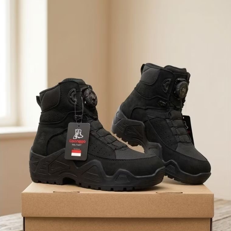 sepatu pria tali putar kulit asli ankle boots tali baja sepatu ankle boots hiking touring safety ter
