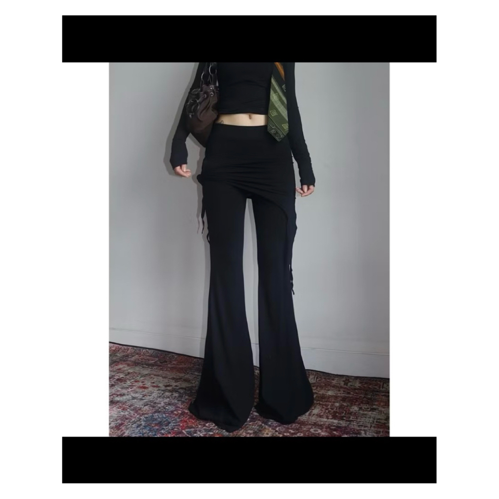 WEAR SAREY SKIRT OVER PANTS (FLARED)
