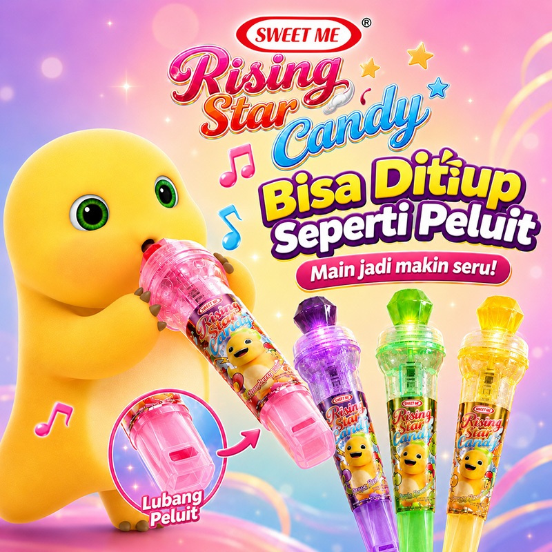 Dengan lampu, dengan peluit, tongkat mikrofon lolipop. Camilan permen anak-anak, hadiah ulang tahun,