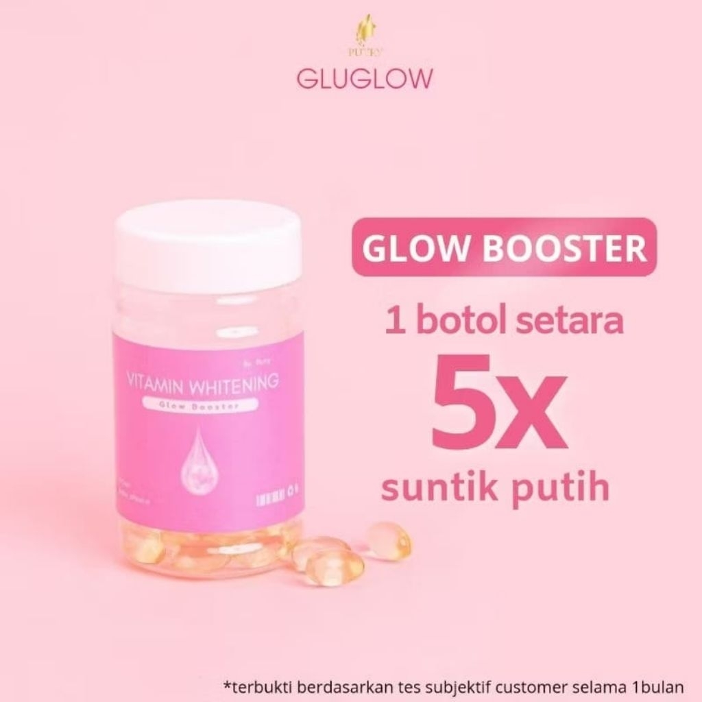 GLUGLOW Suplemen pemutih badan dan wajah permanen | vitamin whitening | kapsul pemutih badan