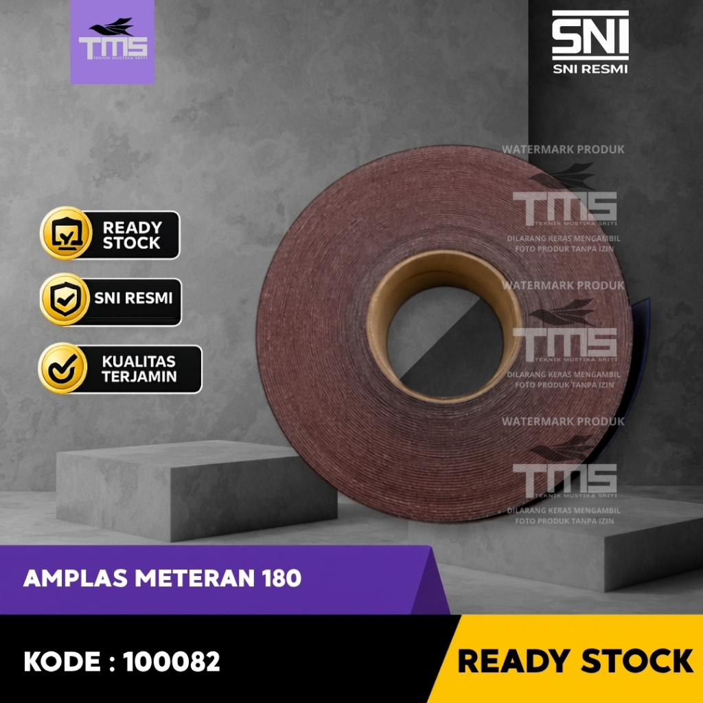 AMPLAS METERAN NO.180 / AMPLAS ROLL 180 GRIT UNTUK FINISHING HALUS KAYU BESI SNI PER METER