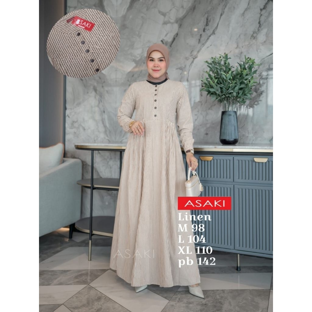GAMIS ASAKI ORIGINAL / GAMIS FLANEL / GAMIS LINEN / GAMIS CASUAL / GAMIS CANTIK / GAMIS TERBARU