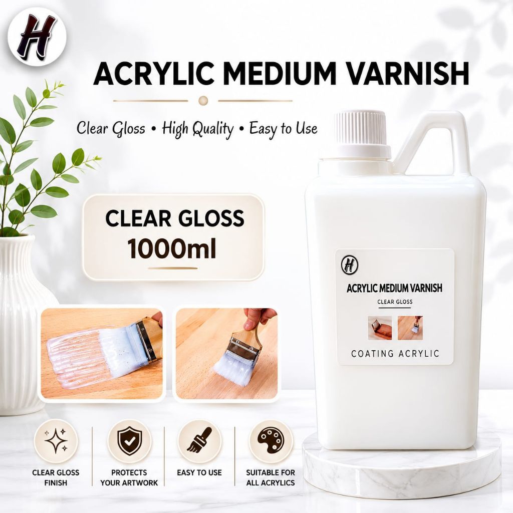 Varnish glossy / Varnish kayu / Coating / Vernis Cat Lukisan /Vernis 1000ml