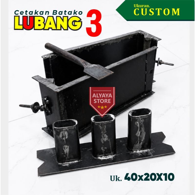 Cetakan Batako 3 LUBANG uk. 40x20x10 Mudah digunakan